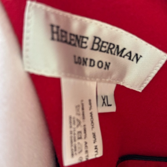 NWT Helene Berman XL Wool coat w/ tie belt; Shawl Collar and pockets. RED - Picture 4 of 5